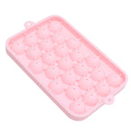 25 Grid Ice Cube Tray Easy Release Silicone Ice Ball Maker Mold Mini Round Ice Sphere Tray with Lid Pink