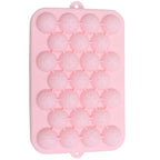 25 Grid Ice Cube Tray Easy Release Silicone Ice Ball Maker Mold Mini Round Ice Sphere Tray with Lid Pink