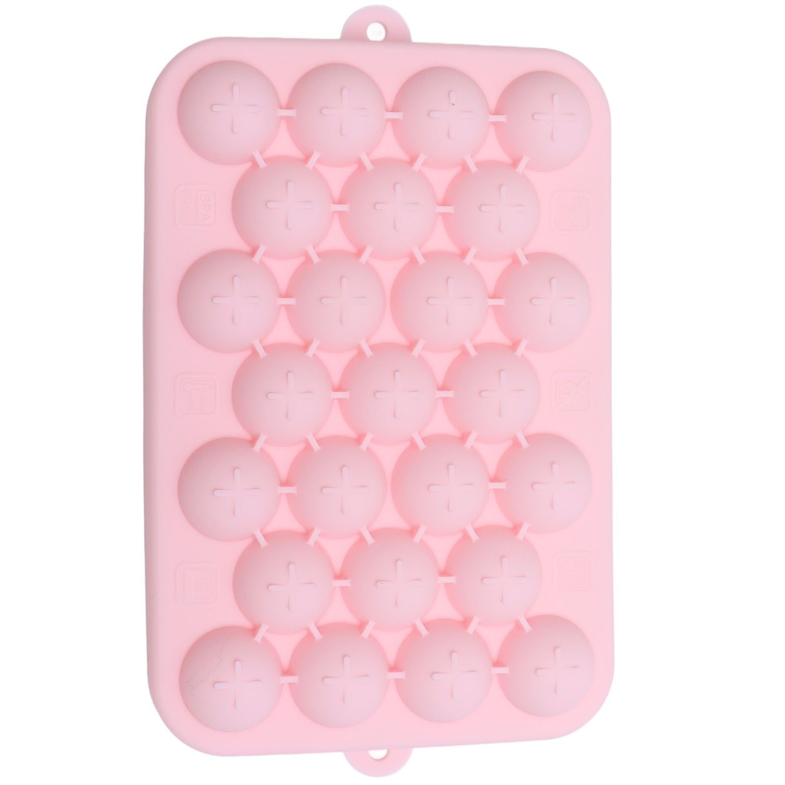 25 Grid Ice Cube Tray Easy Release Silicone Ice Ball Maker Mold Mini Round Ice Sphere Tray with Lid Pink