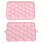 25 Grid Ice Cube Tray Easy Release Silicone Ice Ball Maker Mold Mini Round Ice Sphere Tray with Lid Pink