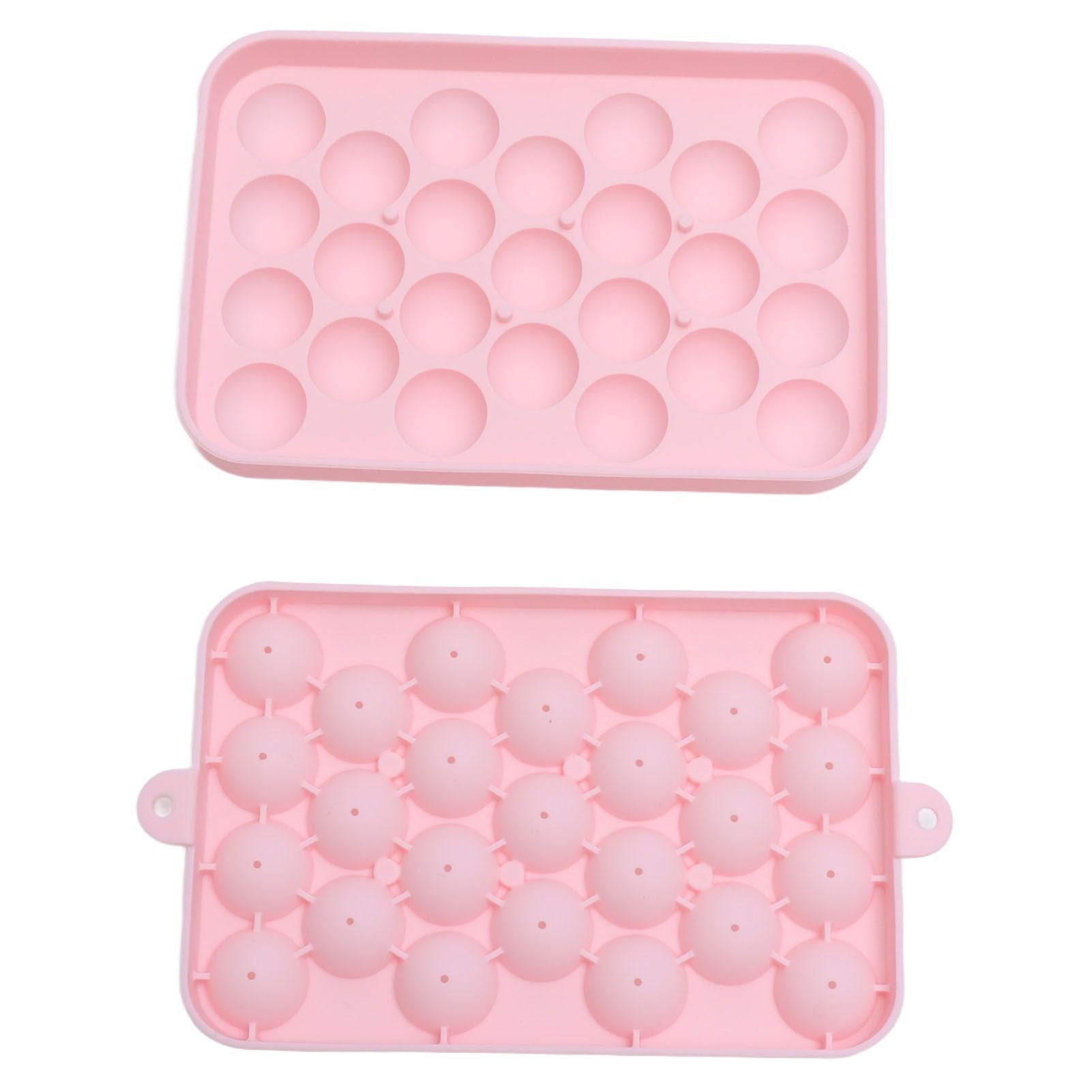25 Grid Ice Cube Tray Easy Release Silicone Ice Ball Maker Mold Mini Round Ice Sphere Tray with Lid Pink
