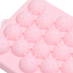 25 Grid Ice Cube Tray Easy Release Silicone Ice Ball Maker Mold Mini Round Ice Sphere Tray with Lid Pink