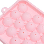 25 Grid Ice Cube Tray Easy Release Silicone Ice Ball Maker Mold Mini Round Ice Sphere Tray with Lid Pink