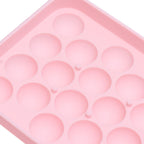 25 Grid Ice Cube Tray Easy Release Silicone Ice Ball Maker Mold Mini Round Ice Sphere Tray with Lid Pink