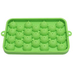 25 Grid Ice Cube Tray Easy Release Silicone Ice Ball Maker Mold Mini Round Ice Sphere Tray with Lid Green