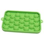 25 Grid Ice Cube Tray Easy Release Silicone Ice Ball Maker Mold Mini Round Ice Sphere Tray with Lid Green