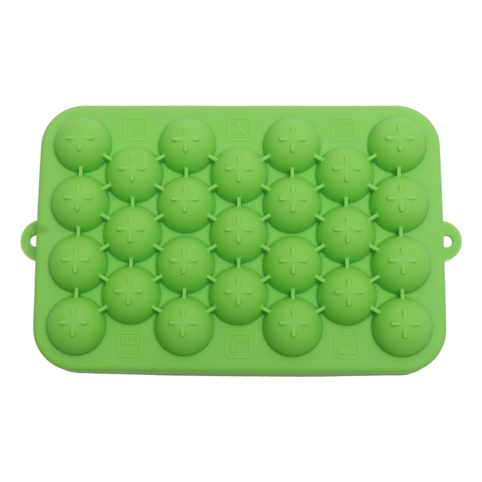 25 Grid Ice Cube Tray Easy Release Silicone Ice Ball Maker Mold Mini Round Ice Sphere Tray with Lid Green