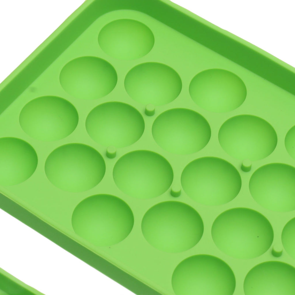 25 Grid Ice Cube Tray Easy Release Silicone Ice Ball Maker Mold Mini Round Ice Sphere Tray with Lid Green
