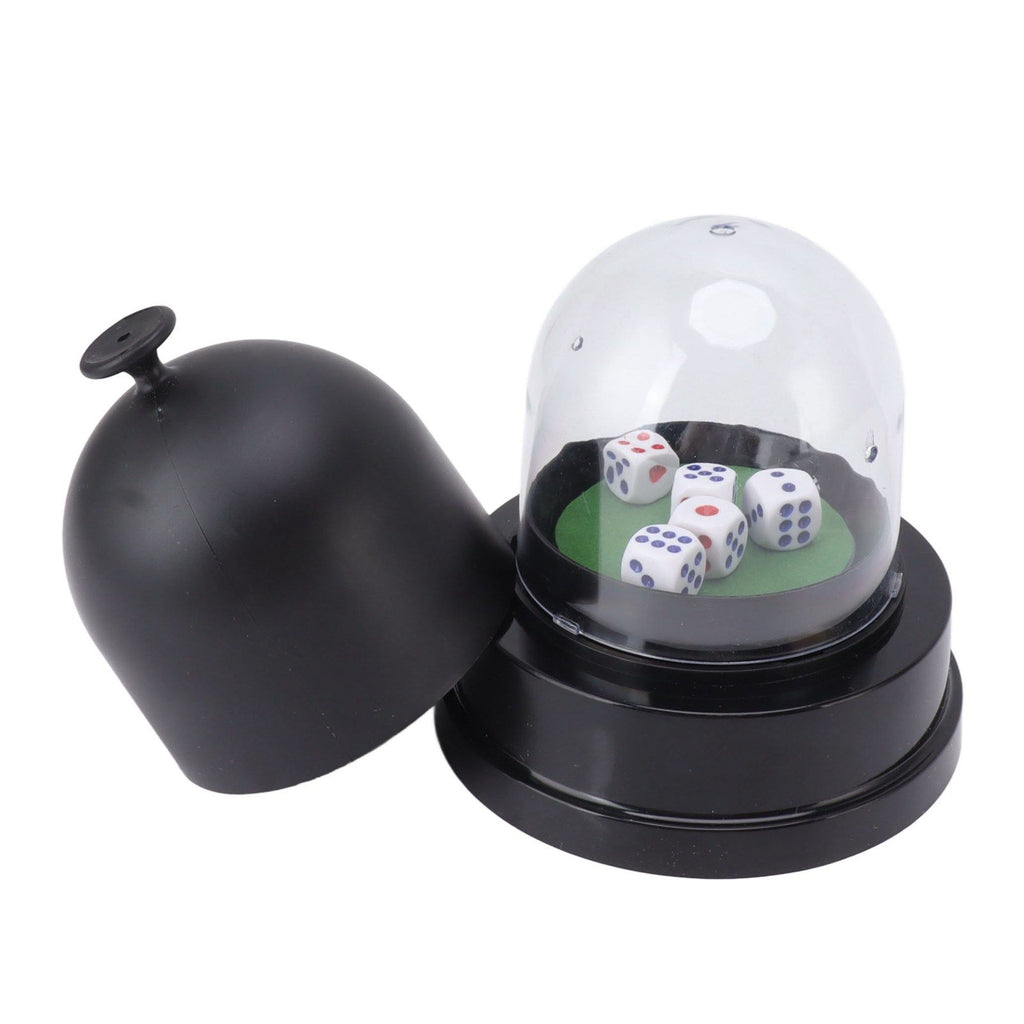 Automatic Dice Roller Cup Battery Powered Pub Bar Party Game Play with 5 Dices for Party Gathering