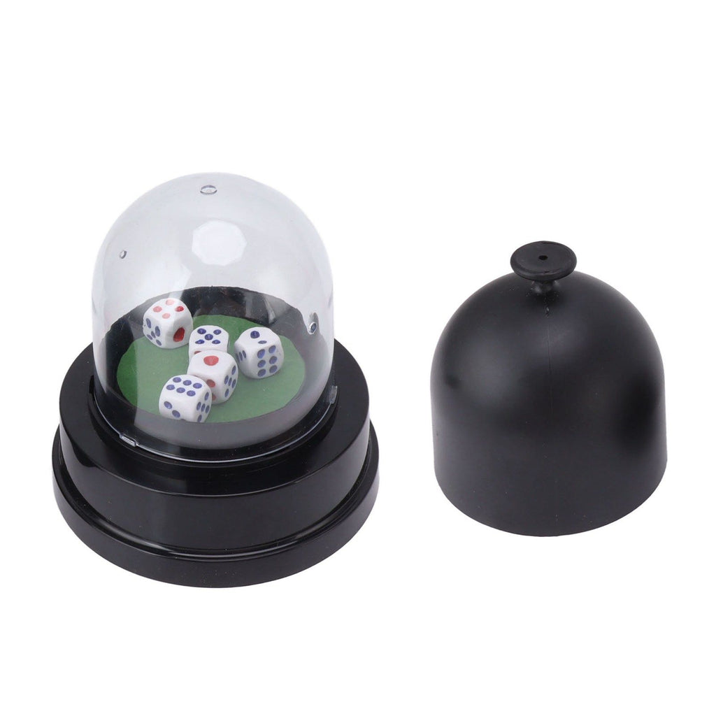 Automatic Dice Roller Cup Battery Powered Pub Bar Party Game Play with 5 Dices for Party Gathering