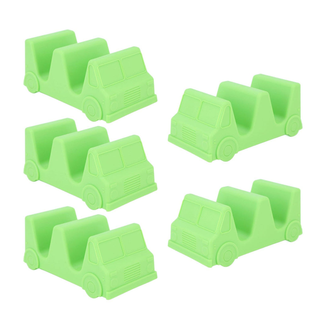 5PCS Taco Holder Stands Set Small Car Shape Wave Shape Taco Tray for Kitchen Restaurant Green