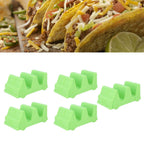 5PCS Taco Holder Stands Set Small Car Shape Wave Shape Taco Tray for Kitchen Restaurant Green