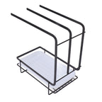 Sponge Holder with Drain Pan Quick Drying Hollow Bottom Rustproof Dishcloth Drying Rack for Kitchen Bathroom Sink Black