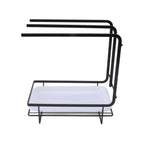 Sponge Holder with Drain Pan Quick Drying Hollow Bottom Rustproof Dishcloth Drying Rack for Kitchen Bathroom Sink Black