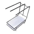 Sponge Holder with Drain Pan Quick Drying Hollow Bottom Rustproof Dishcloth Drying Rack for Kitchen Bathroom Sink Black