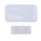 Sponge Holder with Drain Pan Quick Drying Hollow Bottom Rustproof Dishcloth Drying Rack for Kitchen Bathroom Sink Black