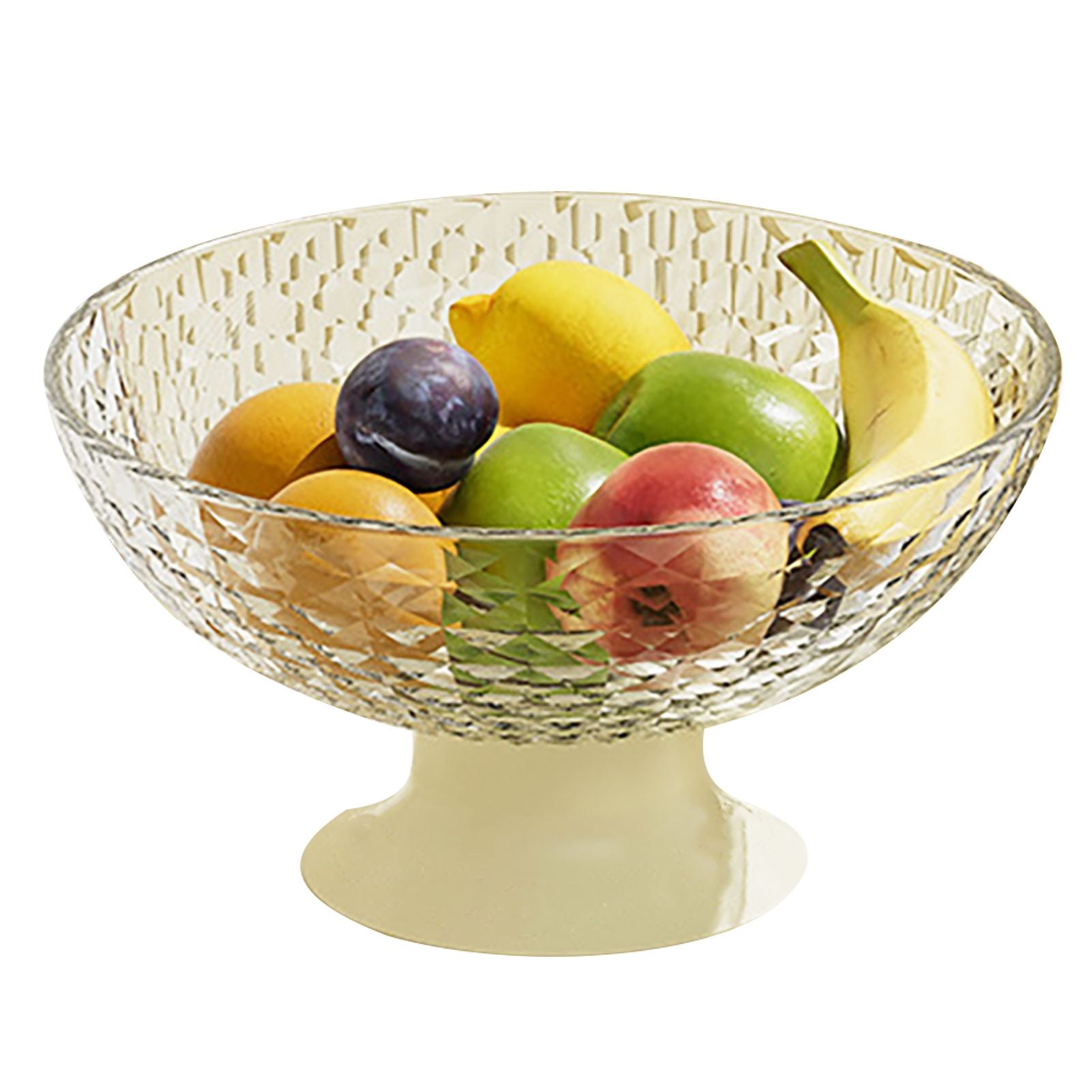 Fruit Tray Plate Holder Plastic Footed Snacks Vegetables Fruits Basket Bowl for Kitchen Counter Dining Room Tables Transparent Color