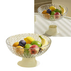 Fruit Tray Plate Holder Plastic Footed Snacks Vegetables Fruits Basket Bowl for Kitchen Counter Dining Room Tables Transparent Color