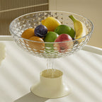 Fruit Tray Plate Holder Plastic Footed Snacks Vegetables Fruits Basket Bowl for Kitchen Counter Dining Room Tables Transparent Color