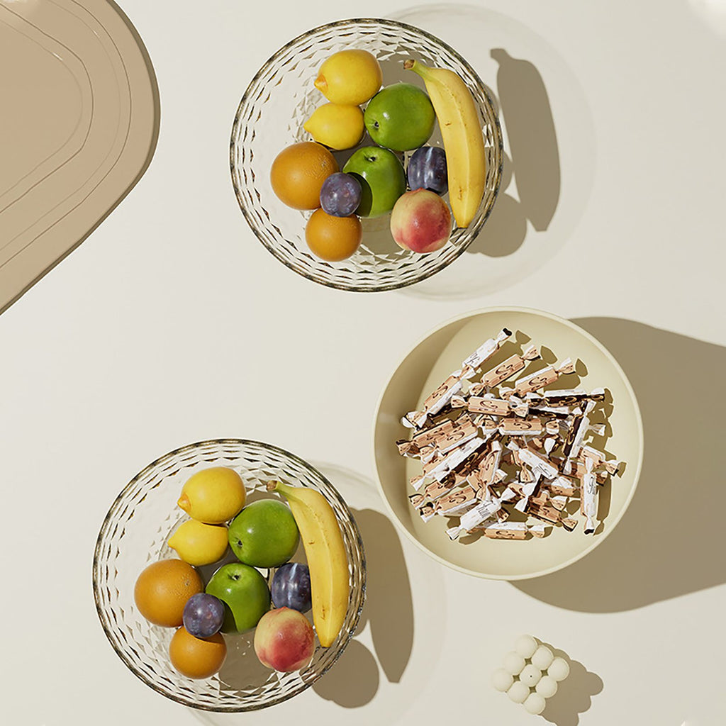 Fruit Tray Plate Holder Plastic Footed Snacks Vegetables Fruits Basket Bowl for Kitchen Counter Dining Room Tables Transparent Color