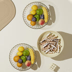 Fruit Tray Plate Holder Plastic Footed Snacks Vegetables Fruits Basket Bowl for Kitchen Counter Dining Room Tables Transparent Color