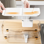Dish Drying Rack Plastic Visualize Diversion Effluent Dish Diversion Rack for Chopsticks Bowl Plate Spoon Transparent White
