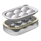Ice Ball Maker Round Ice Cube Mold Tray for Home Bar Cocktails Bourbon Whiskey Drink Six Balls - White