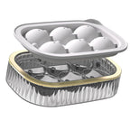 Ice Ball Maker Round Ice Cube Mold Tray for Home Bar Cocktails Bourbon Whiskey Drink Six Balls - White