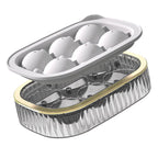 Ice Ball Maker Round Ice Cube Mold Tray for Home Bar Cocktails Bourbon Whiskey Drink Six Balls - White