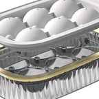 Ice Ball Maker Round Ice Cube Mold Tray for Home Bar Cocktails Bourbon Whiskey Drink Six Balls - White
