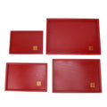4Pcs Serving Tray Chinese Style Red Wedding Tea Coffee Snack Plate Wooden Fruit Candy Salver Square