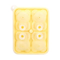Little Bear Shape Ice Mold 4 Grids Silicone Ice Block Mould for Making Ice Cream Cake Candle Yellow