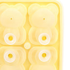 Little Bear Shape Ice Mold 4 Grids Silicone Ice Block Mould for Making Ice Cream Cake Candle Yellow