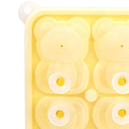 Little Bear Shape Ice Mold 4 Grids Silicone Ice Block Mould for Making Ice Cream Cake Candle Yellow
