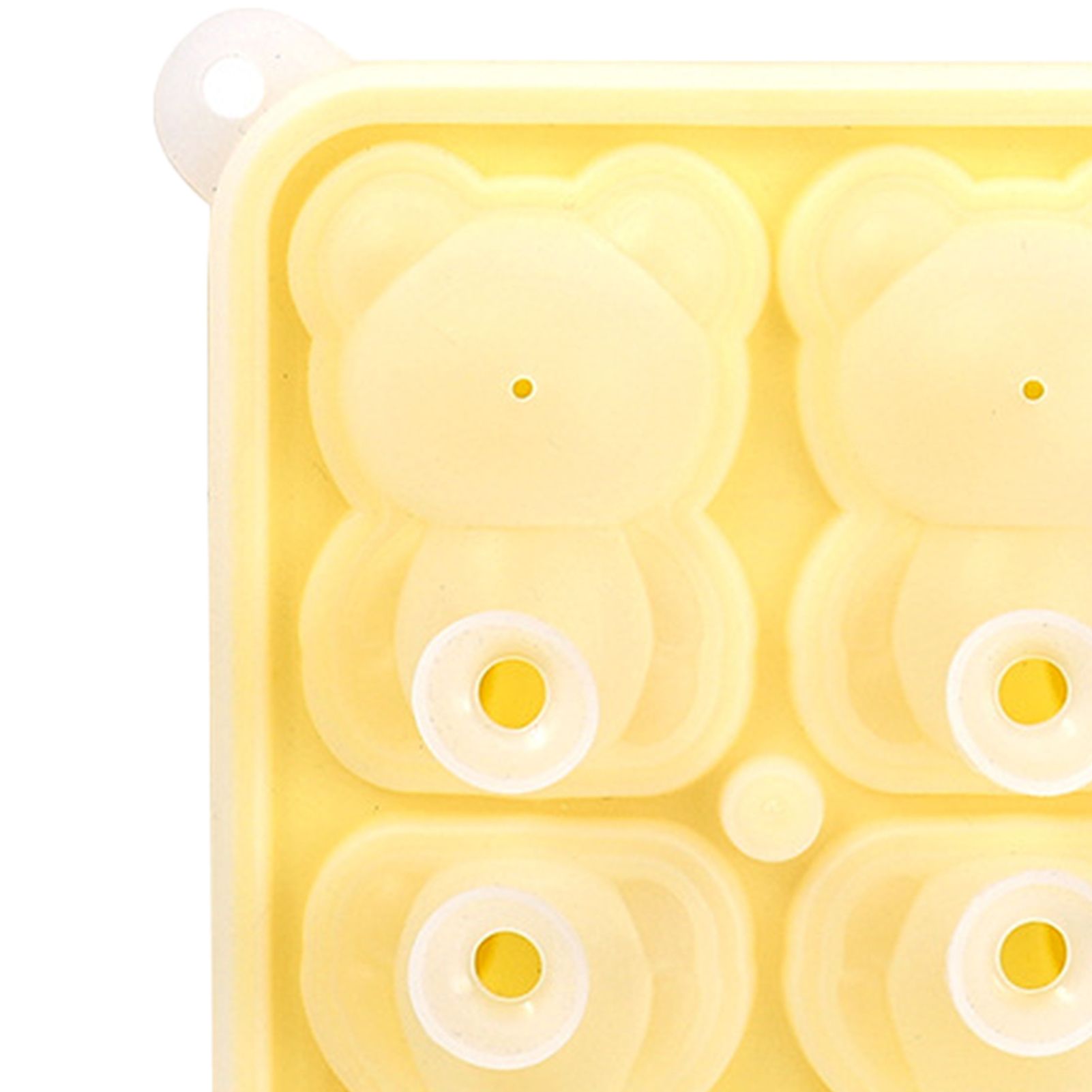 Little Bear Shape Ice Mold 4 Grids Silicone Ice Block Mould for Making Ice Cream Cake Candle Yellow