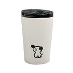 Insulated Cup Vacuum with Lid Frosted Stainless Steel Small Accompanying Thermal for Coffee Water Cute Puppy Pattern 360ml