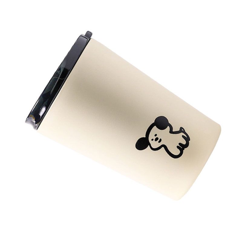 Insulated Cup Vacuum with Lid Frosted Stainless Steel Small Accompanying Thermal for Coffee Water Cute Puppy Pattern 360ml