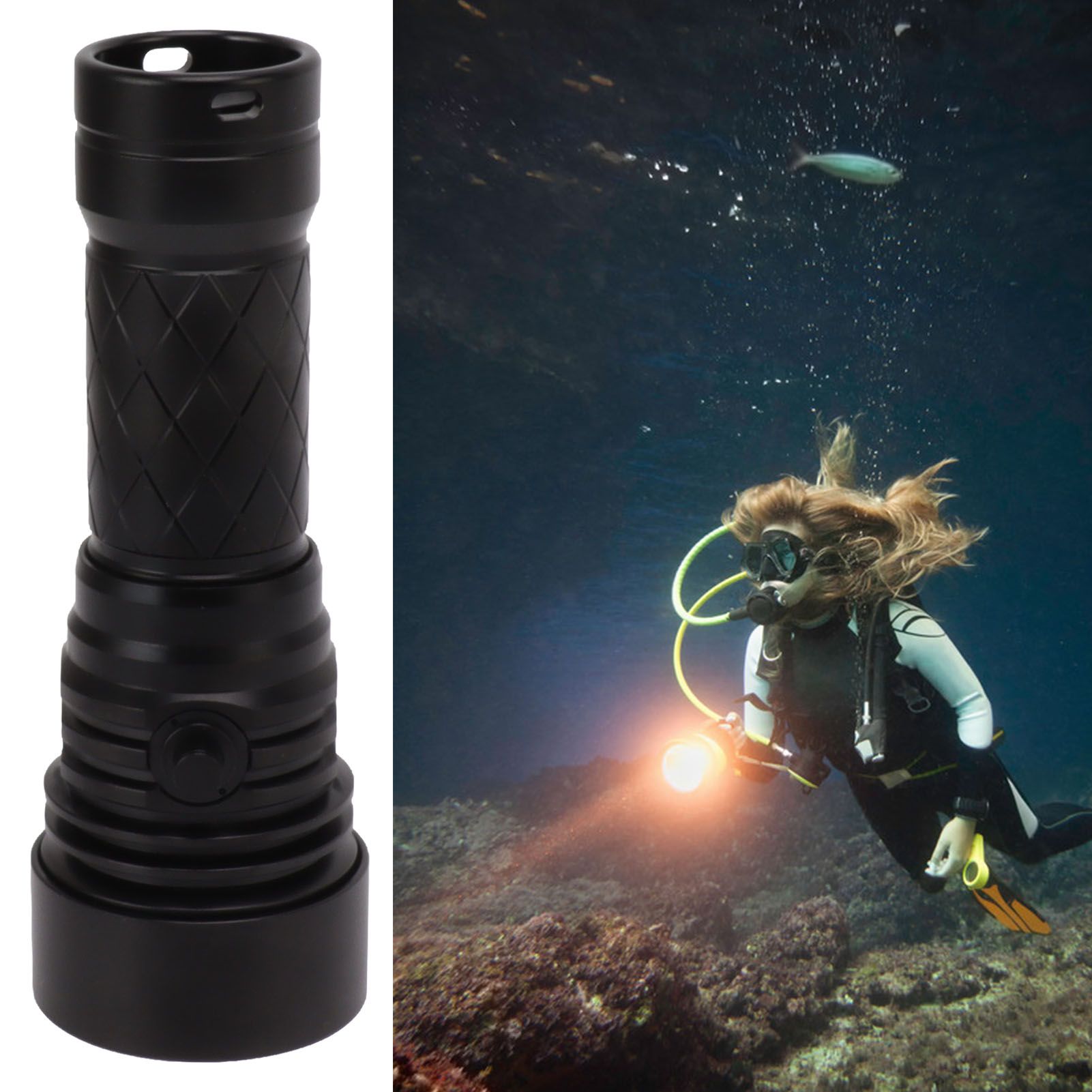 Diving Flashlight 3000LM Good Sealing 5 Modes Waterproof IPX8 Highlight Underwater Torch 100M Underwater