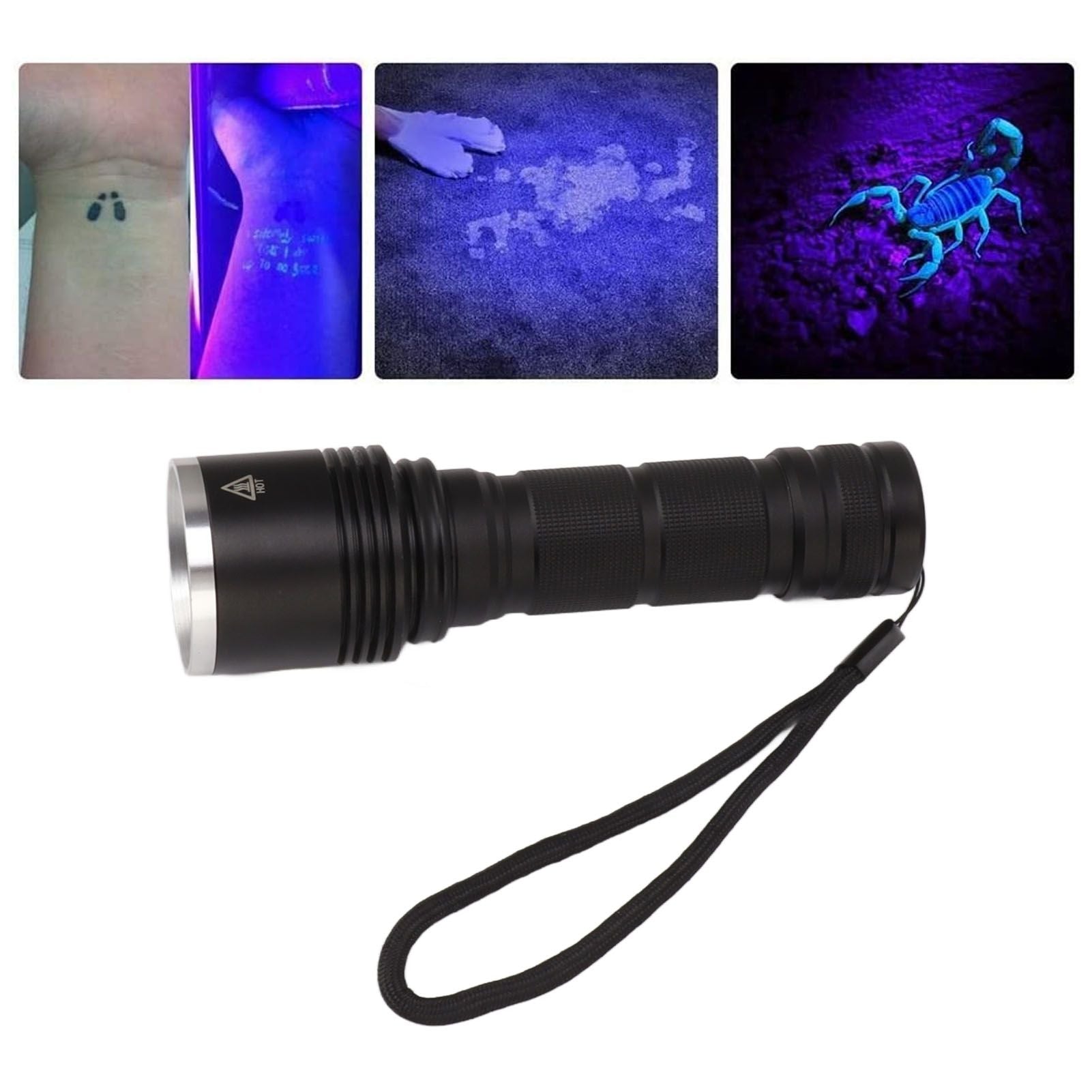 365nm UV Blacklight Flashlight USB Rechargeable Black Light Flashlight Pet Urine Detector for Resin Curing
