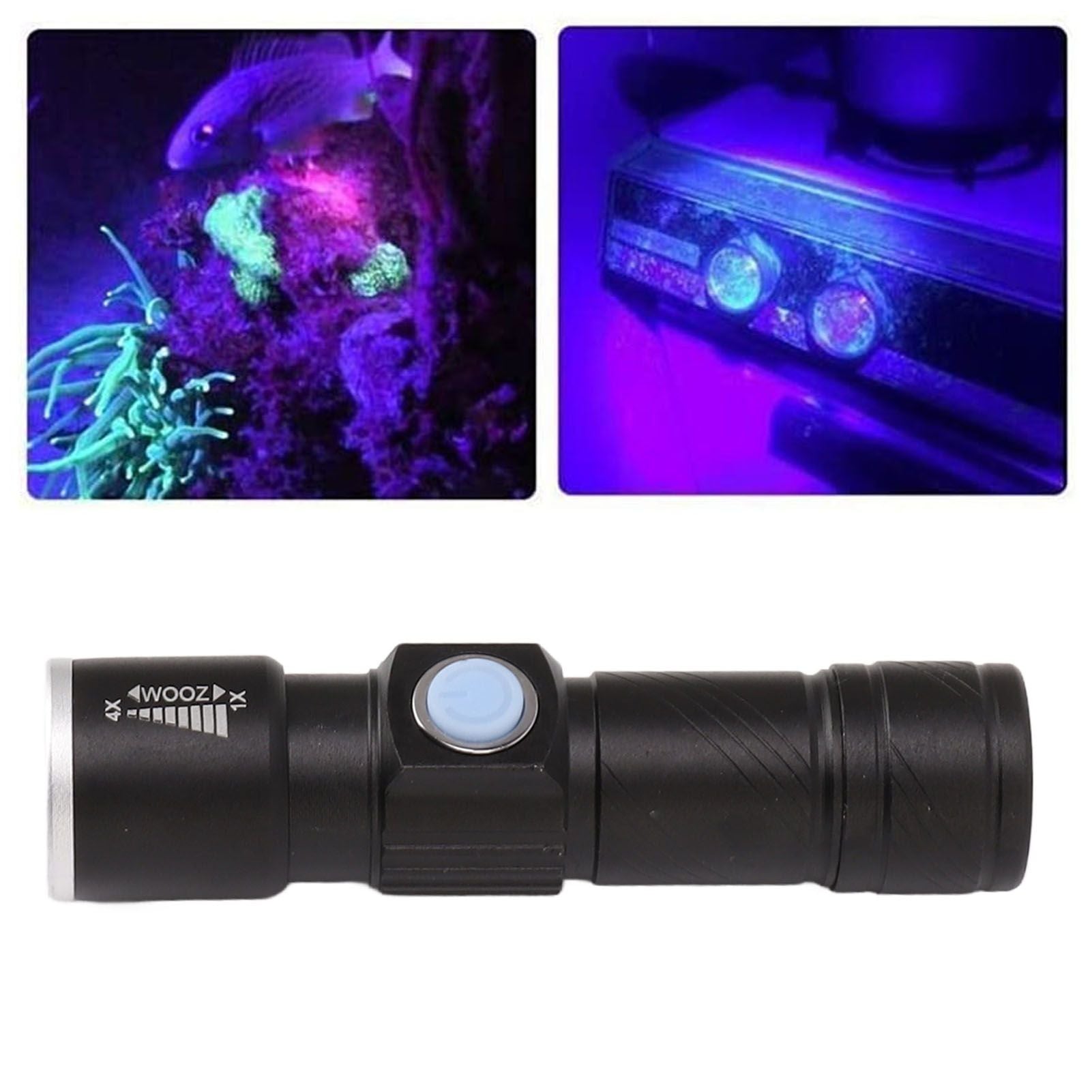 UV Flashlight USB 395nm LED Ultraviolet Black Light Detector for Fluorescent Agent Detection Jade Identification