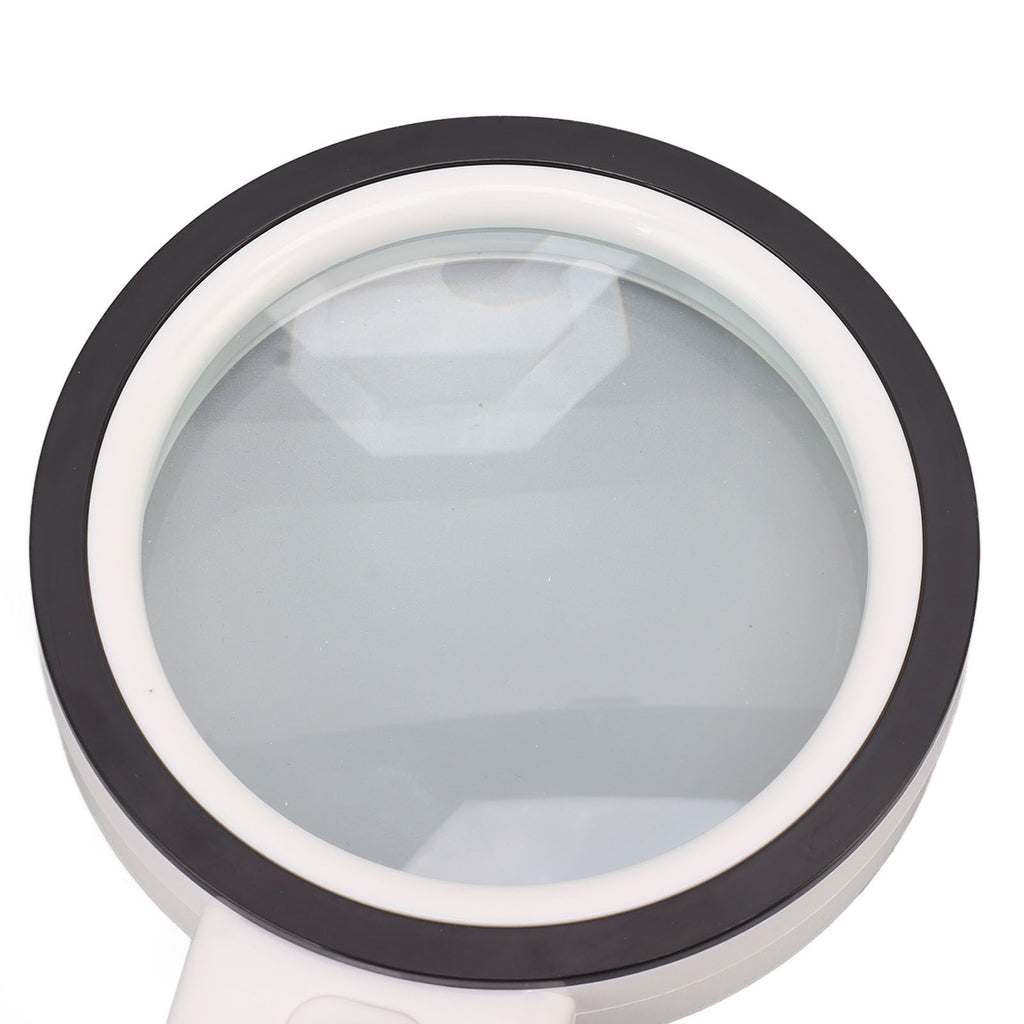 30X Handheld Large Magnifying Glass UV Banknote Inspection Magnifying Glass 12 LED Illuminated Lighted Magnifier For Reading Antique Jewelry Appreciation