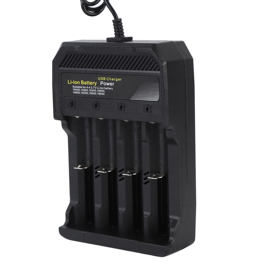 18650 Battery Charger Independent Charging 4 Bay Universal Smart Battery Charger for 10440 14500 16340 16650 14650 18350 18500 18650 Lithium Li Ion Batteries