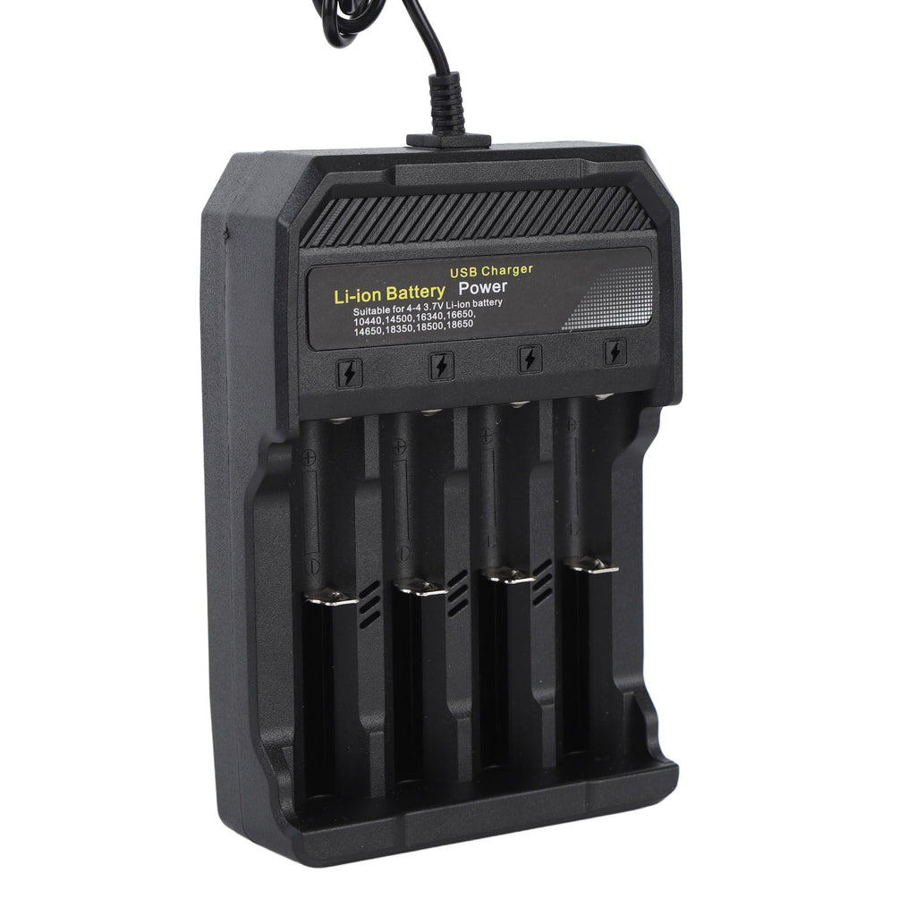 18650 Battery Charger Independent Charging 4 Bay Universal Smart Battery Charger for 10440 14500 16340 16650 14650 18350 18500 18650 Lithium Li Ion Batteries