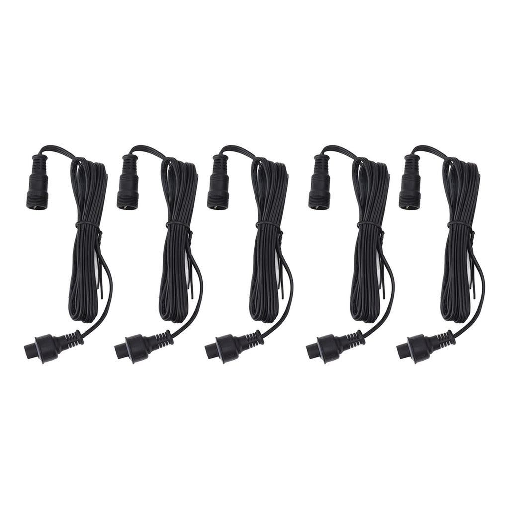 5pcs 4.9ft Deck Light Extension Cable IP67 Waterproof Extension Cord with Male and Female 3Pin Connectors for Outdoor