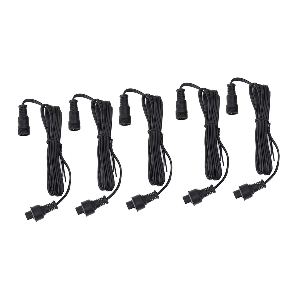 5pcs 4.9ft Deck Light Extension Cable IP67 Waterproof Extension Cord with Male and Female 3Pin Connectors for Outdoor