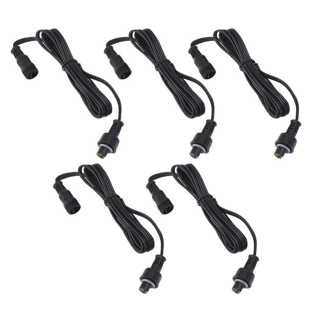 5pcs 4.9ft Deck Light Extension Cable IP67 Waterproof Extension Cord with Male and Female 3Pin Connectors for Outdoor