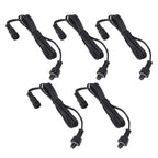 5pcs 4.9ft Deck Light Extension Cable IP67 Waterproof Extension Cord with Male and Female 3Pin Connectors for Outdoor