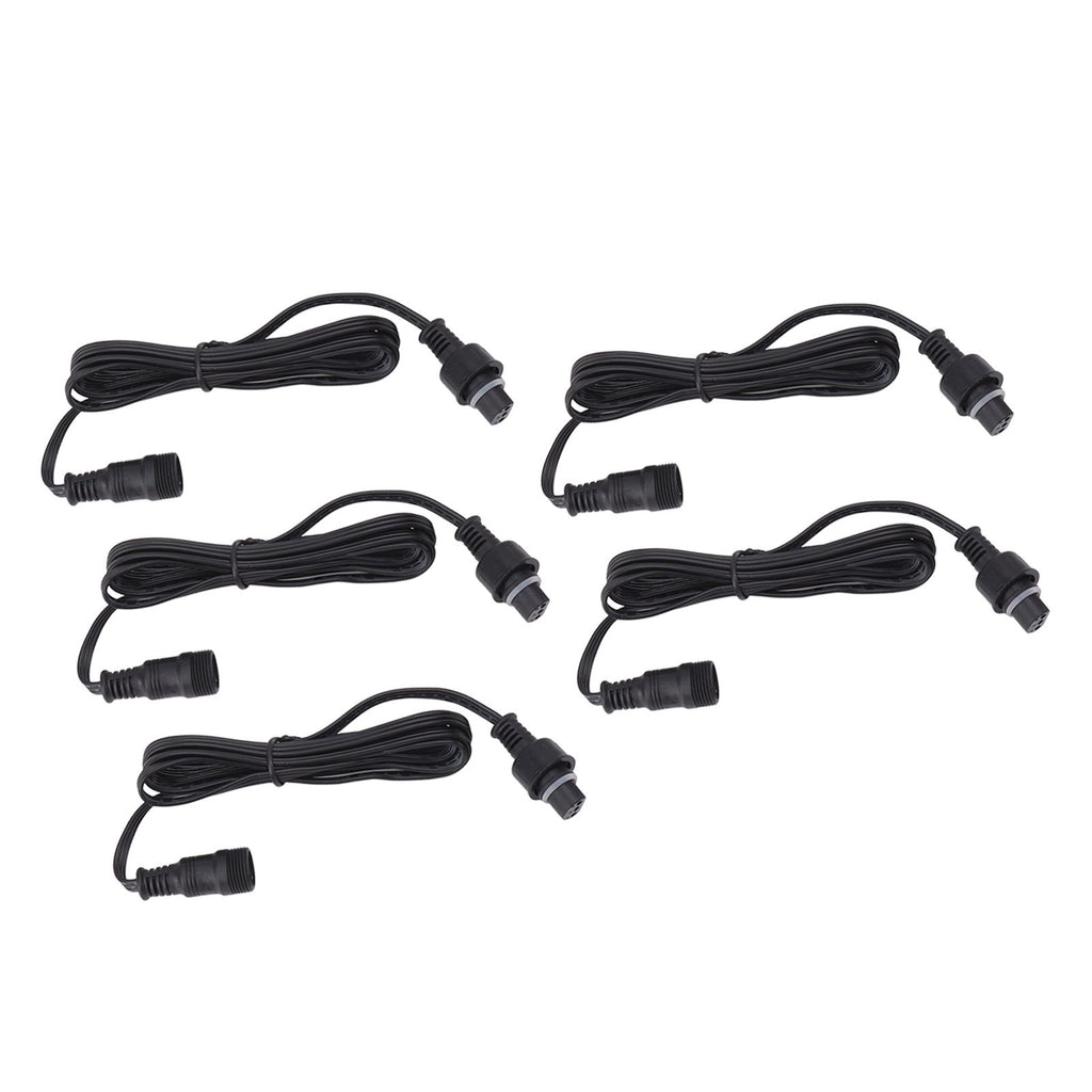 5pcs 4.9ft Deck Light Extension Cable IP67 Waterproof Extension Cord with Male and Female 3Pin Connectors for Outdoor