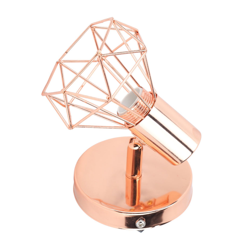 Swing Arm Wall Lamp 350 Degree Rotary Cage Shade Iron E14 Wall Lamp Holder for Rose Gold 85‑265V