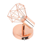 Swing Arm Wall Lamp 350 Degree Rotary Cage Shade Iron E14 Wall Lamp Holder for Rose Gold 85‑265V